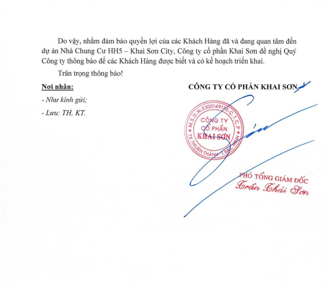 Chính Sách bán hàng dự án chung cư Khai Sơn City