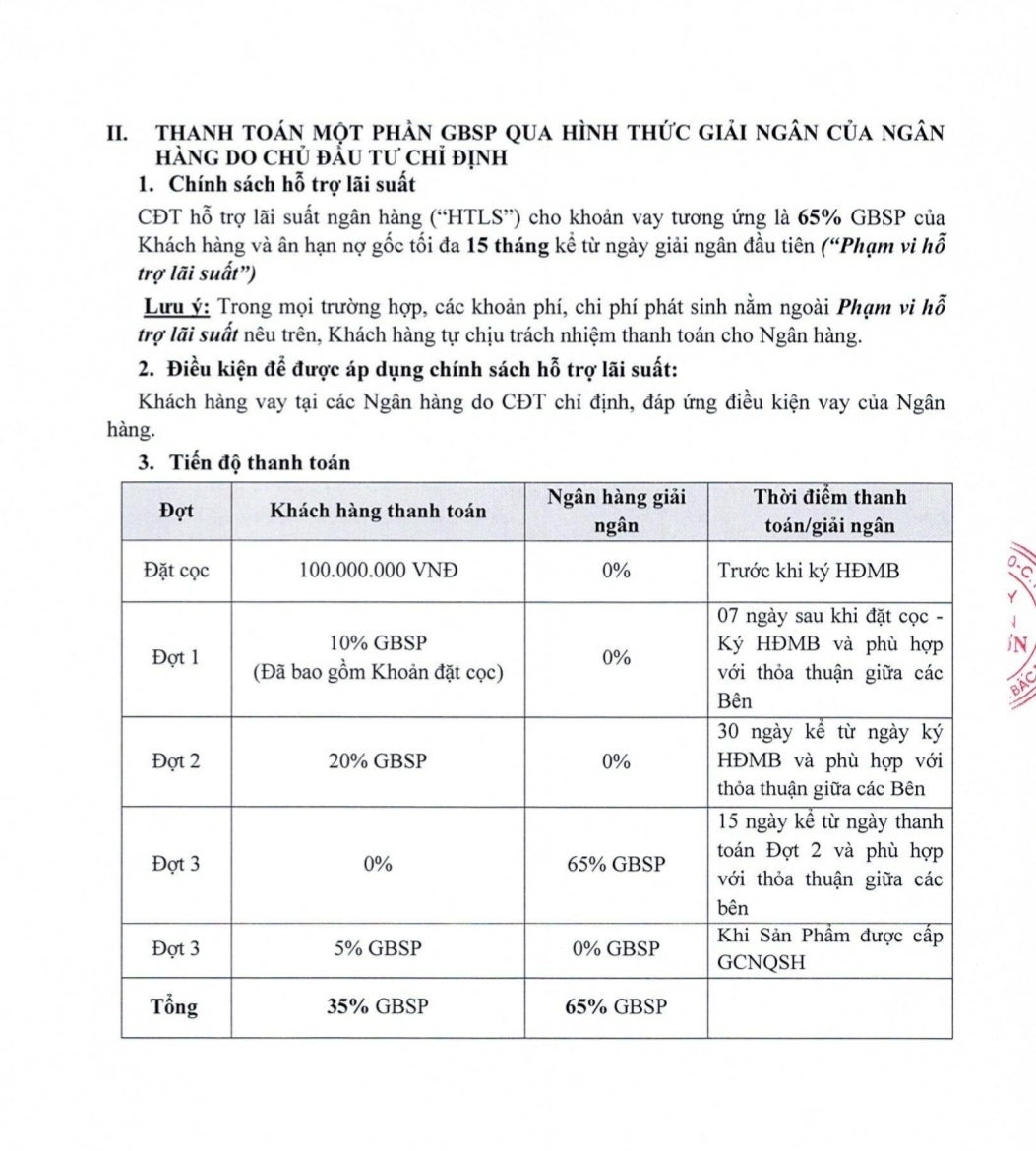 Chính Sách bán hàng chung cư Khai Sơn City 4