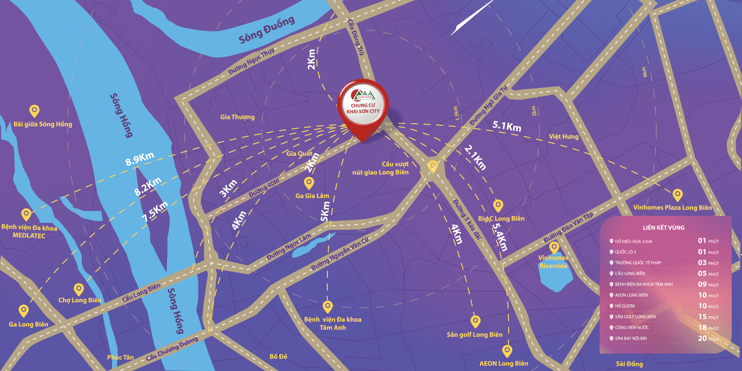 Vị trí Chung Cư Khai Sơn City Long Biên