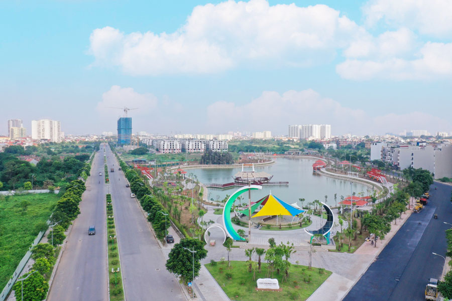 Tuyến đường 40m và công viên Ngọc Thụy là động lực giúp Khai Sơn City trở thành dự án đáng sống hàng đầu khu vực Long Biên. 