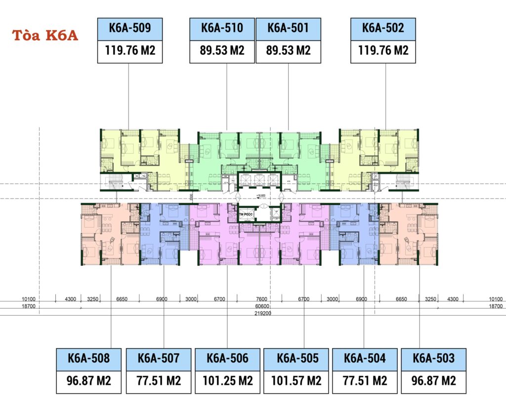 Mặt bằng tòa K6A Chung Cư Khai Sơn City