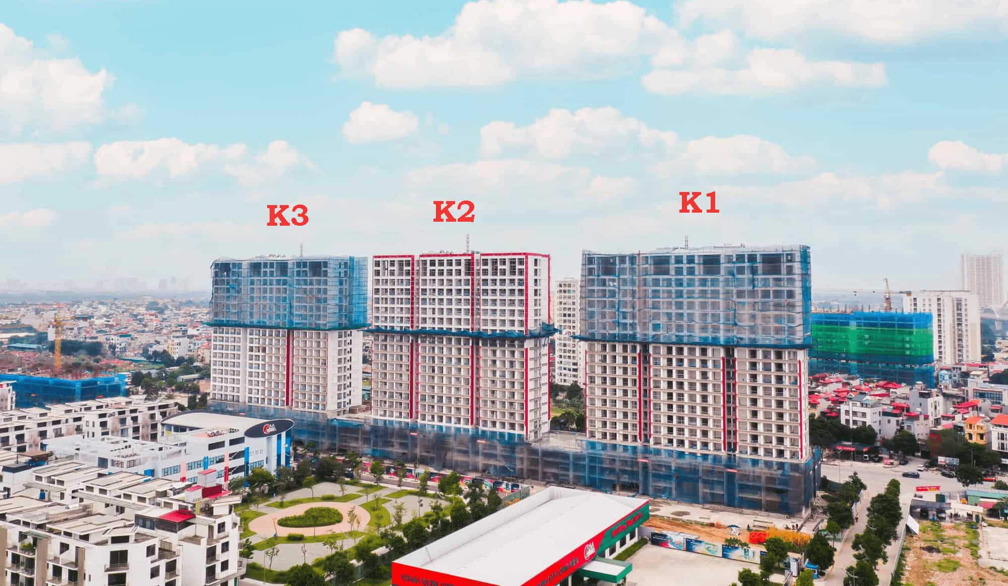 Tiến độ toà K1, K2, K3 Khai Sơn City