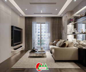 Thiết Kế Căn hộ 2 Phòng Ngủ 77m2 dự án Khai Sơn City