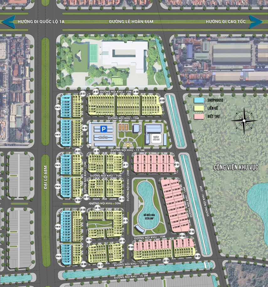 Mặt bằng phân lô dự án Tân Thanh Elite City