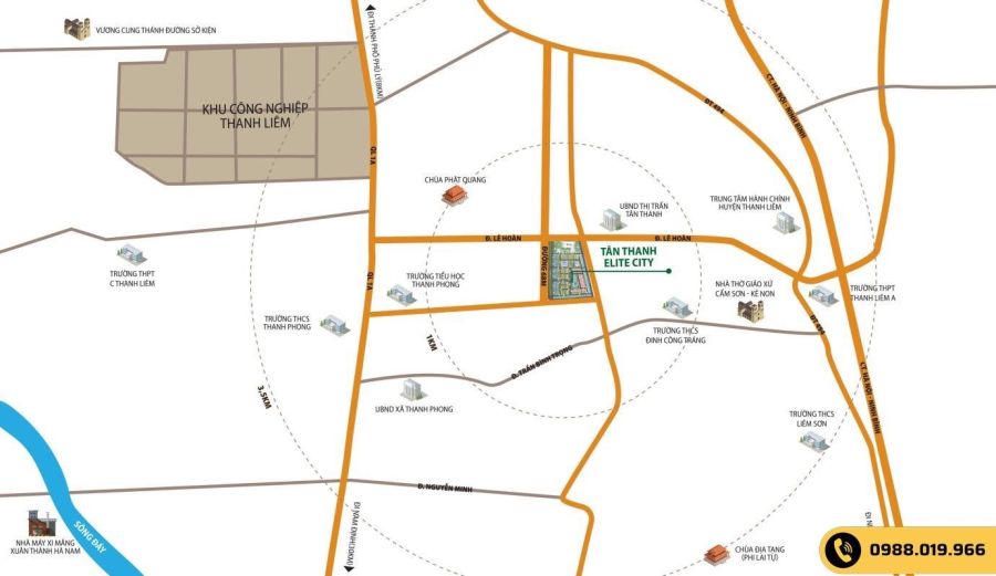Tọa độ Vị trí Vàng Dự án Tân Thanh Elite City