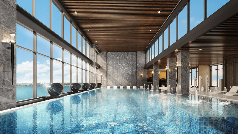 Hồ bơi dài 50m và bể bơi trong nhà