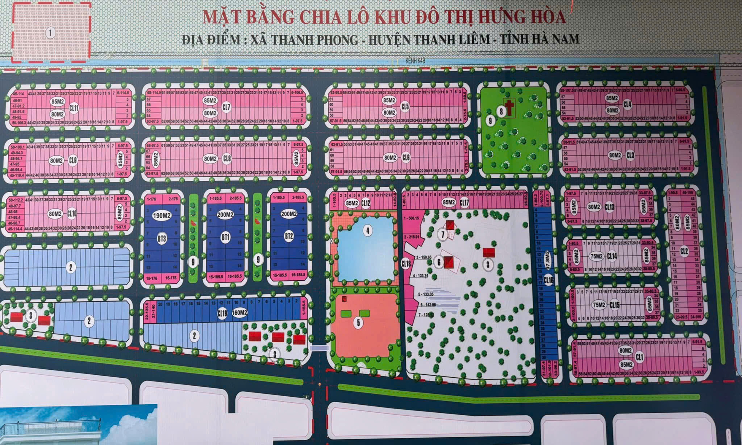 Mặt bằng khu đô thị Hưng Hòa