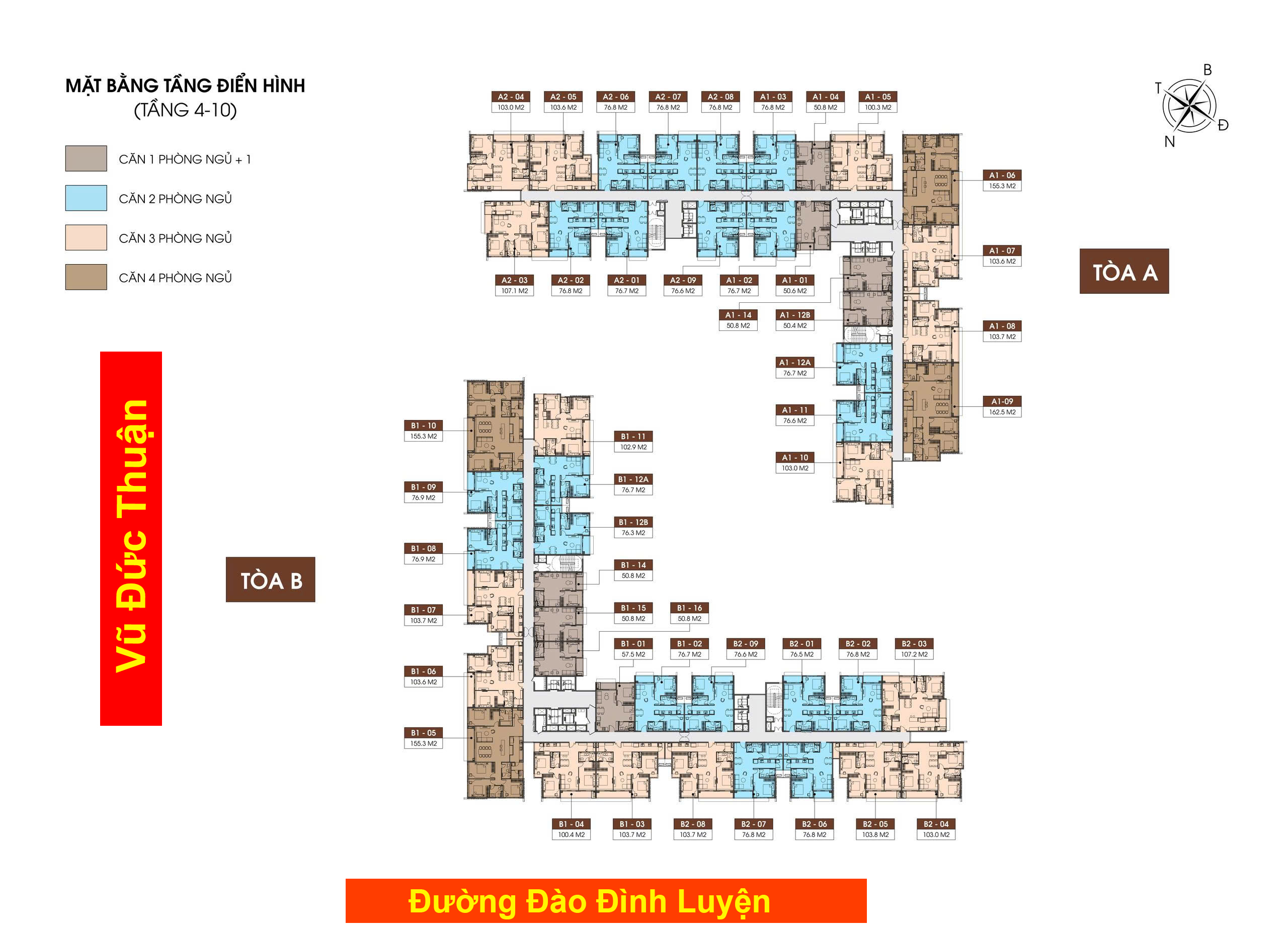 Mặt bằng tầng 4-10 Dự án Long Biên Central