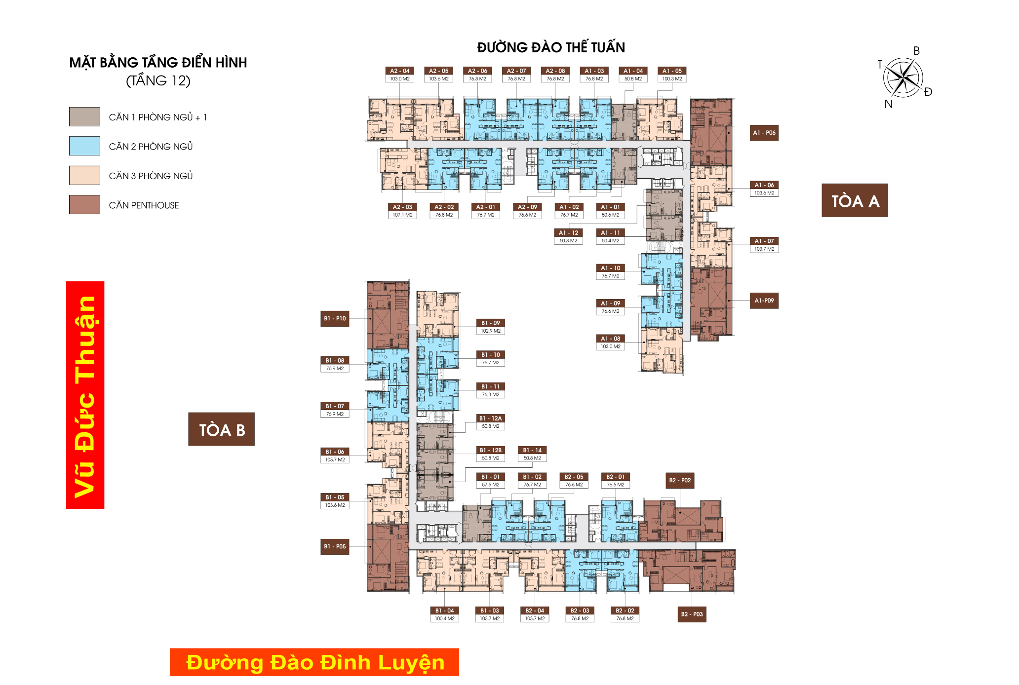 Mặt bằng tầng 12 Dự án Long Biên Central