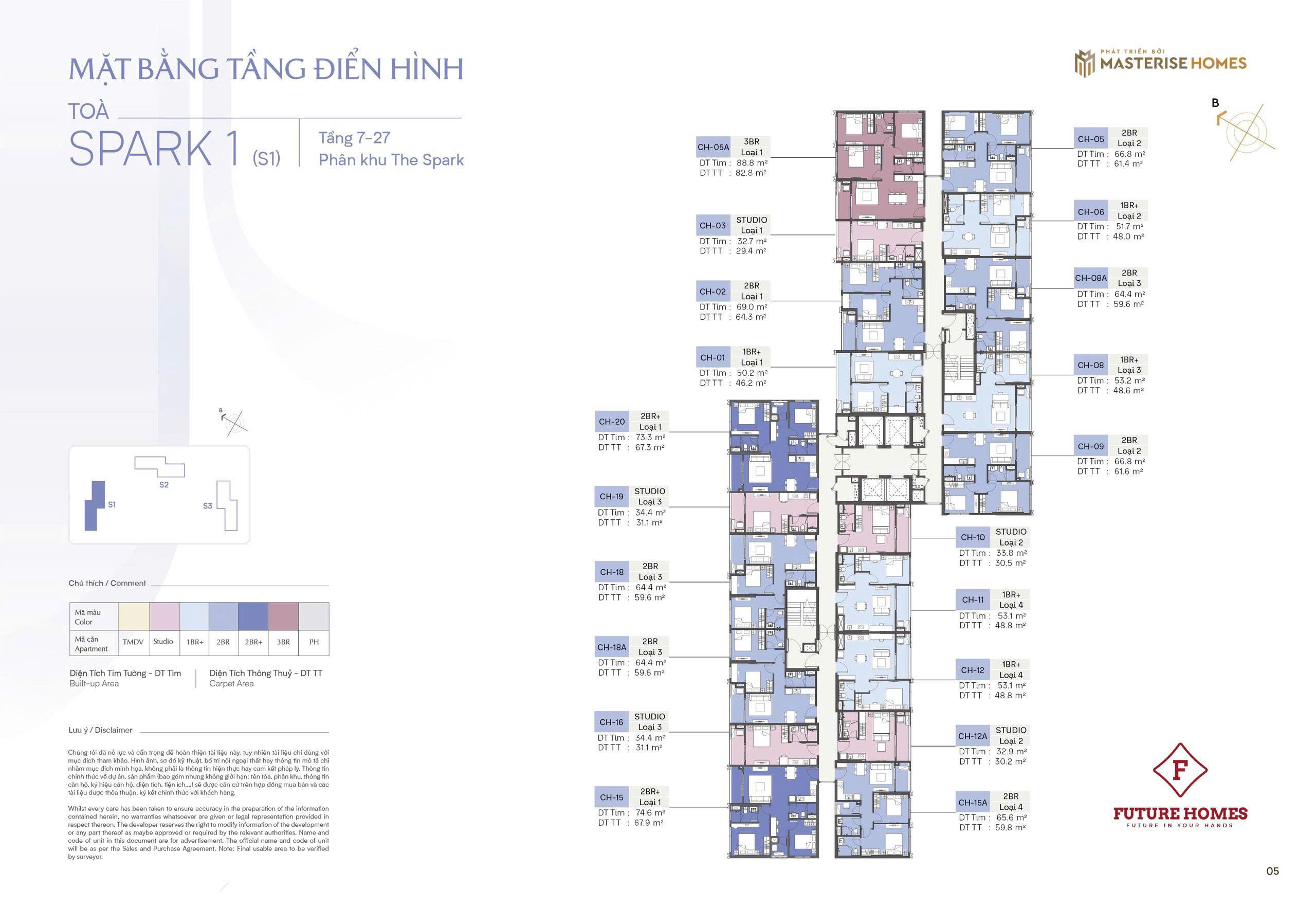 Mặt bằng toà S1 Masteri Era Landmark