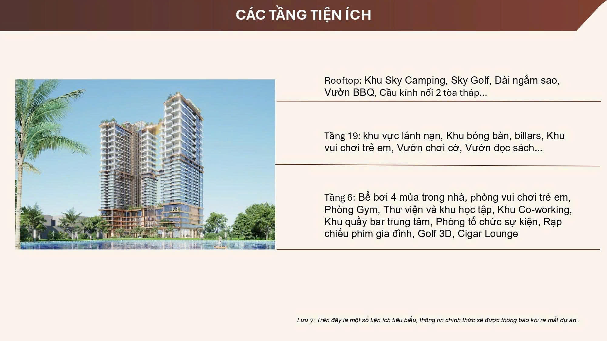 Tiện ích dự án Rivea Residences