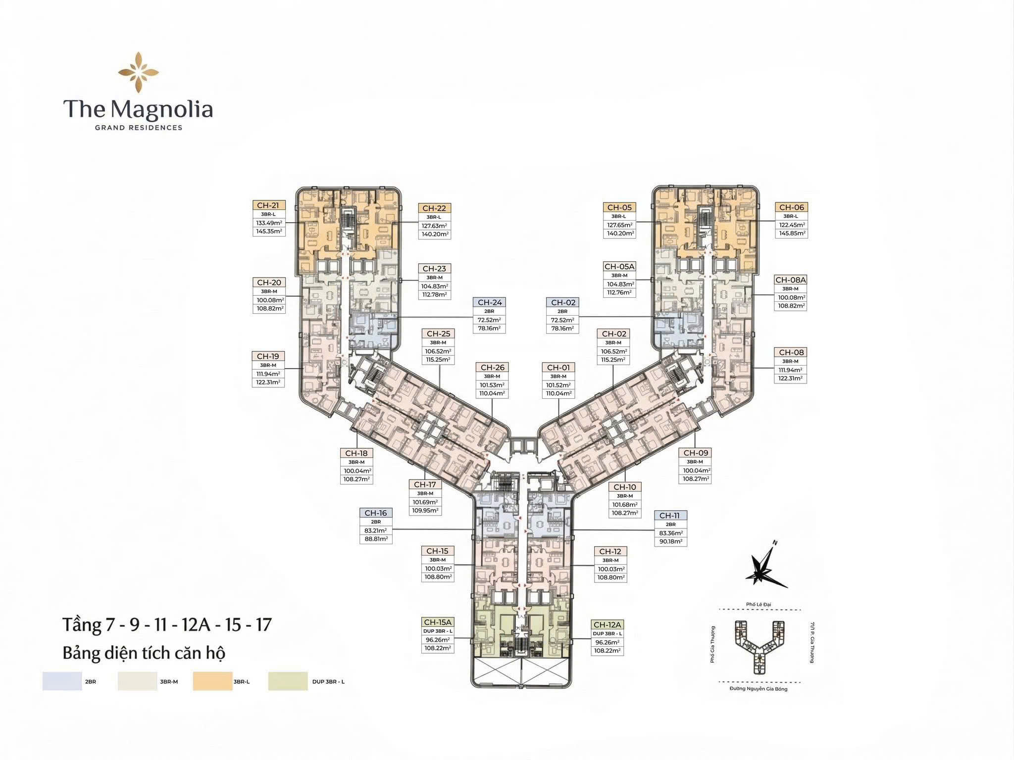 Mặt bằng dự án The Magnolia