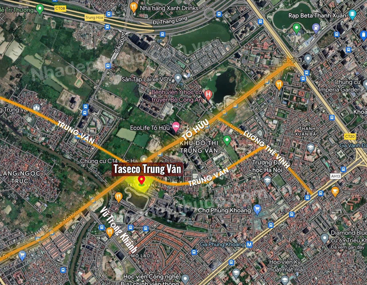 Vị trí dự án Taseco Trung Văn